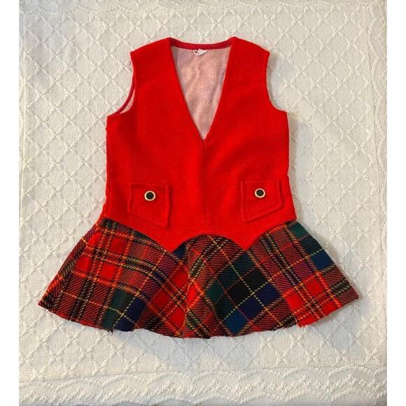 Vtg Red Plaid "Gee Wiz" girls Dress, 8-10 yrs, Preppy, School Girl, 70’s - Picture 1 of 9